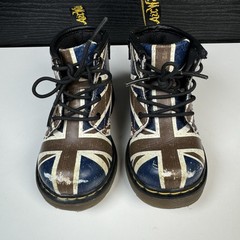 Dr Martens Boots BRITISH FLAG Delaney Union Jack US 6 UNISEX Kids Toddler Laces