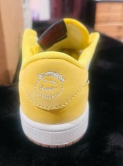 Nike Air Jordan 1 Low OG SP PS Cactus Jack Yellow Blue Leather Sneaker 1.5Y