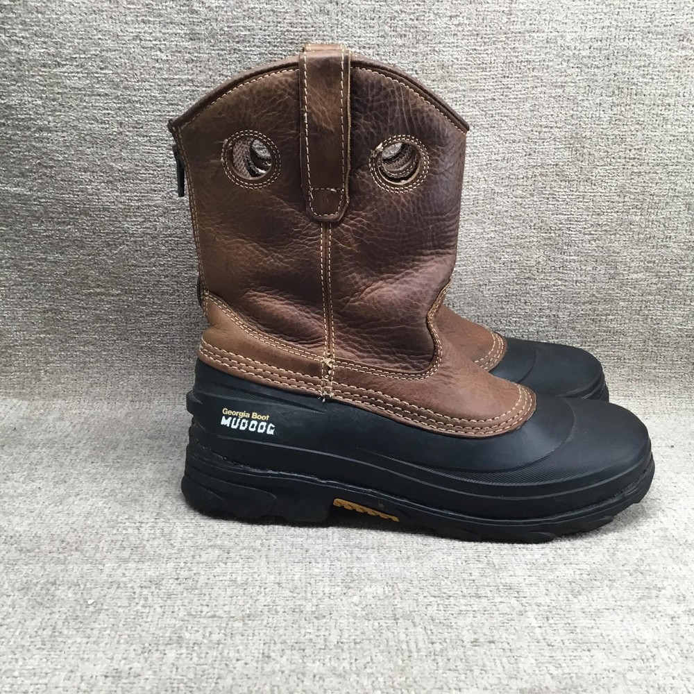 Georgia Boot Muddog Boots EU 38 Men US 6 Youth 8 Brown Leather Waterproof Work