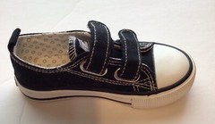Wee Step sneakers black white size 7 toddler canvas retro classic school play