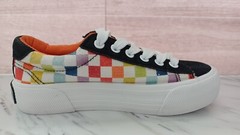 Mudd Kids Checkerboard Rainbow Skater Sneaker Size 1