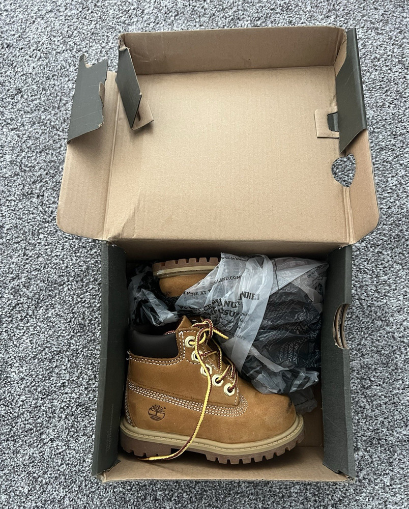 Timberland Waterproof Toddler Boots Wheat Leather Lace-Up US 5 EU 21 TB012809