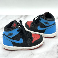KIDS NIKE AIR JORDAN 1 RETRO HIGH OG PS UNC TO CHICAGO BLACK BLUE RED 6C