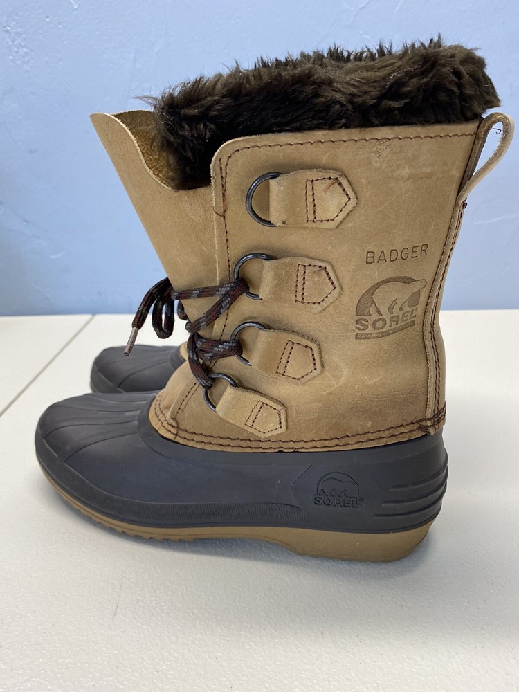 Sorel Badger Size 6 Winter Snow Boots Duck Leather Nice!!