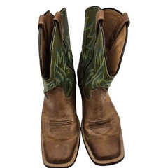 Ariat Pace Setter Leather Western Boots Baked Cookie Green Kid’s Size 5.5