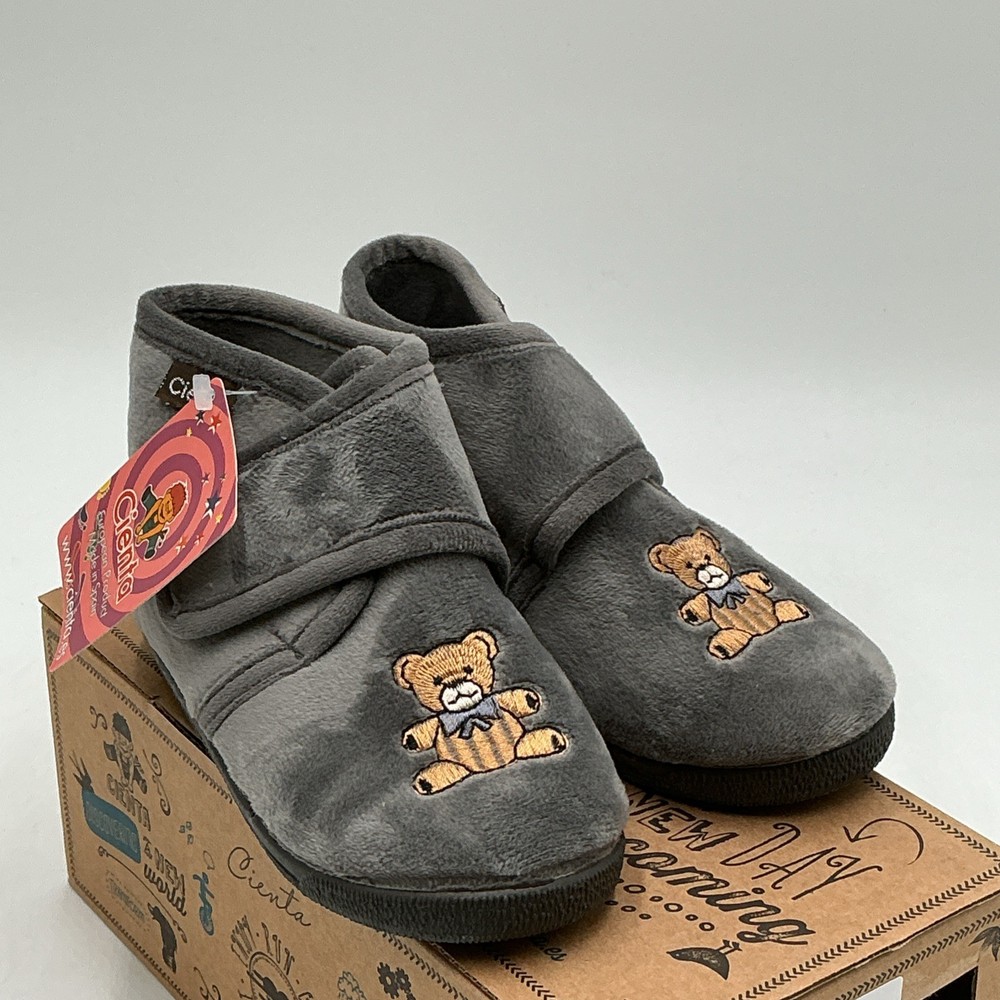 Cienta 133030 Boots Kids 9.5-10 Gray Teddy Bear Round Toe Comfort Casual Eby3171