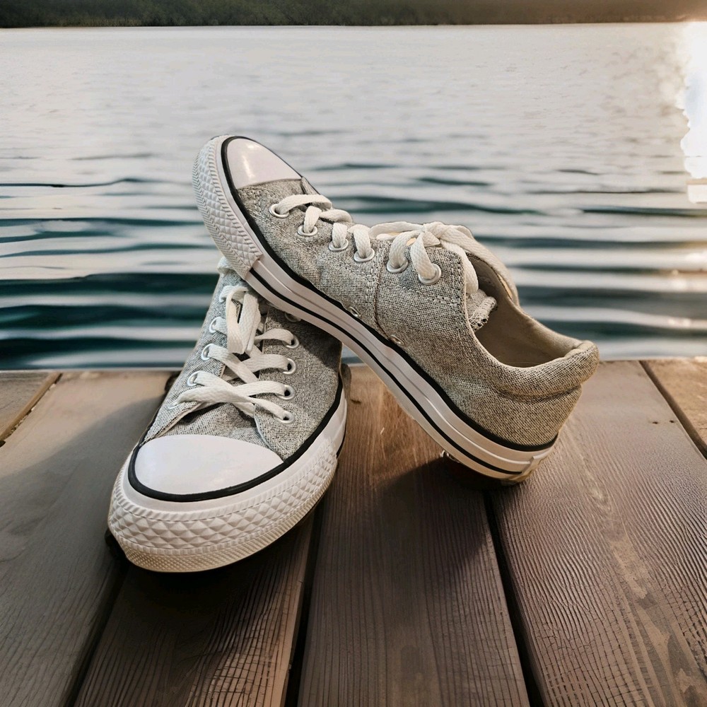 Womens Converse All Star Heather Gray Low Top Sneakers Size 8 Perfect Condition