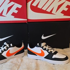Nike Court Borough Low 2 (GS) White/Orange/Black 4.5Y BQ5448-115