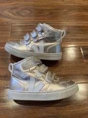 Veja V-10 Mid Sneakers Kids Size 9.5 US 26 EUR Gold Leather