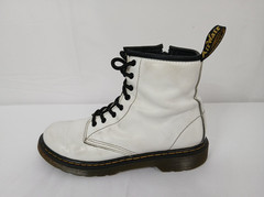 Dr Martens Boots 1460 J Junior Youth Sz 5 L Sz 4 M White Soft Leather Zip Lace