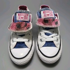Converse Kids Chuck Taylor All Star Double Tongue White Pink Blue Size 13
