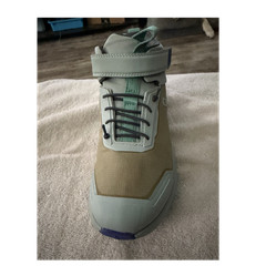 On Waterproof Mid Top Lace-Up Athletic Sneaker Light Green Tan Purple Teens