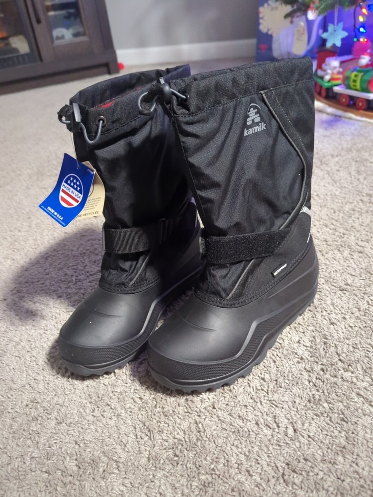 Kamik Snowfall 2 Kid’s Winter Boots, Black/Charcoal K6