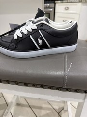 POLO RALPH LAUREN BOYS LACE UP SNEAKERS/ SHOES~SZ6~BLACK~NEW
