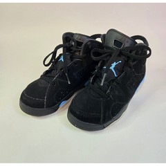 Jordan 6 Retro Black University Blue Kids Basketball Shoes 384666-006 Size 13C