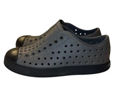 Native Jefferson Boys Size C8 Dark Gray & Black Slip On Water Shoes