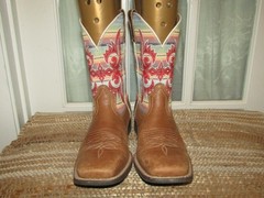 Ariat Lonestar Western Square Toe Boots Youth Size 5.5 Serape 10042595