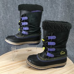 Sorel Joan Arctic Waterproof Winter Boots Youth 6 Mid Faux Fur Black NY1858-012