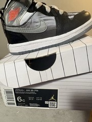 Nike Air Jordan 1 X-Ray Mid Black HF3209-001 Youth 2Y Sneakers