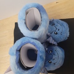 BLUE DRAGON SLIPPERS Little Kids Size 7-8 TOTES Toasties Washable w/Rubber Sole