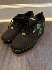 Heelys Pro 20 Minecraft Black Skate Shoes With Wheels Youth 5 Worn Once