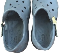 Crocs Iconic Comfort Gray Clog Strapped Sandal Kids Size C 10