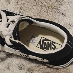Vans Kids Old Skool Logo Print Black & White 12 NWOT