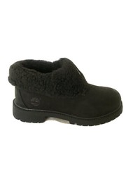 New Timberland Premium Roll Top Boot Black Nubuck Youth Girl/ Boy 3 M