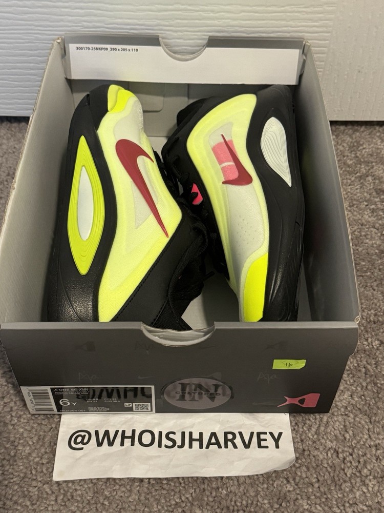 Nike A’ja Wilson A’One Her Time To Shine Size 6y Black Pink Volt Green HQ2294001