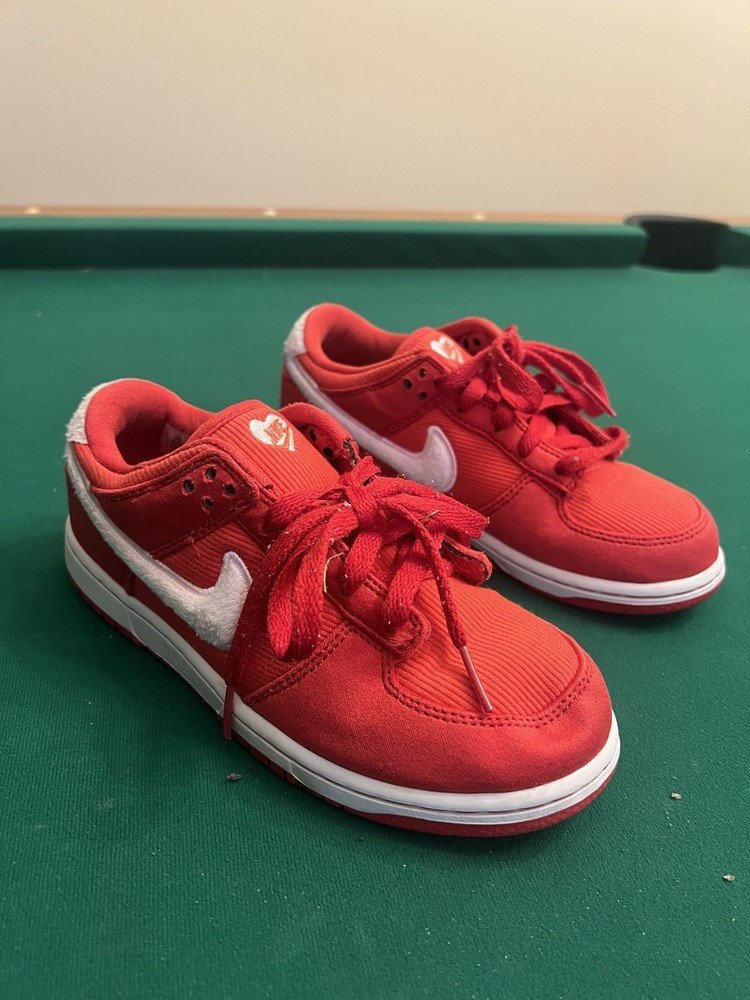 Nike Dunk Low Valentines Day PS Size 2.5Y Red White Sneakers Shoes FZ3549-612