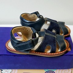 Navy Blue Toddler Size 6 Sandals | Vintage Chikitto Peruvian Lamb Leather