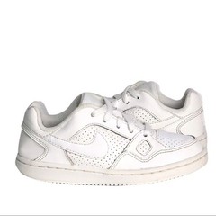 Nike Son Of Force White On White Leather Low Top Sneakers Kids Trainers Size 11C
