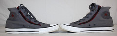 Converse CTAS Shoes Youth Junior 6 Double Zip High Top Gray Maroon