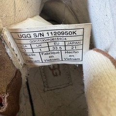 UGG Kids Chelham Moc Toe Clima Moda Suede Lug Sole Boots Size 2 Brown Unisex