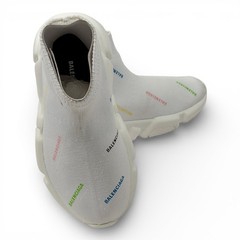 Balenciaga Youth White Multi Logo Speed Sock Sneakers Size EU 23 24 NWB 0003