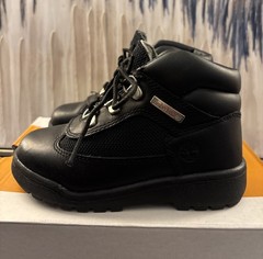 TIMBERLAND Field Boot Black Full Grain Leather Mid Lace Sz 10 Toddler