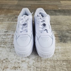 PUMA Karmen II IDOL Kids Shoes Sz 4.5 White Silver Platform Lace Up Sneakers