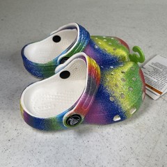 Crocs Classic Tie Dye Graphic Clogs Rainbow Colors Kids Size C 7 NEW
