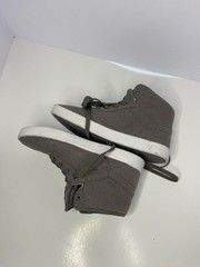 Supra Kids High-Top Sneakers Gray Canvas & Suede Size 1 US Skate Shoes