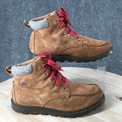Sorel Boots Mens 5 Madson Snow Brown Leather Moc Toe Lace Up Casual Comfort