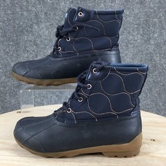 Sperry Boots Youth 5 M Port Quilted Duck Winter Ankle Lace Up SCK162681 Blue