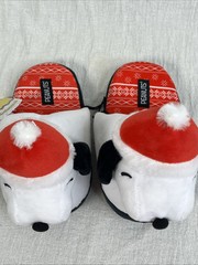 Peanuts SNOOPY Christmas 3D Scuff Plush Sleep Time Slippers Sz 13/1 little kid