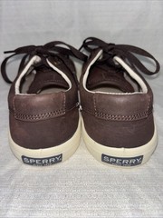 Sperry Top-Sider Kids Dark Brown Leather Boat Shoes Sneakers Slip On Size 4M