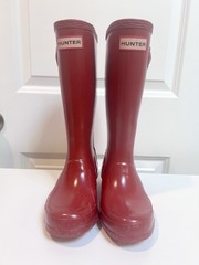 Hunter Red Kids‘ Original Gloss Waterproof Rain Boot Boys Girls Size 1/2