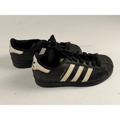 Adidas Superstar Black White Shell Toe Sneakers Kids Size 11.5K C77154