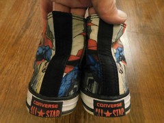 Converse All Star Chuck Taylor Red/blue Flying Superman Hightop Sneakers sz 1