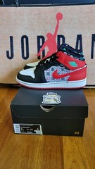 Big Kid’s Jordan 1 Mid SE White/University Red-Black Size 7Y (DM1208 150)
