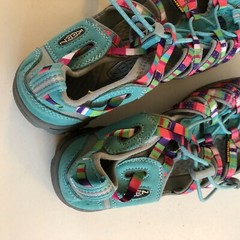 Keen Whisper Waterproof Turquoise Strips Hiking Sandals Womens Size 5 EU 37