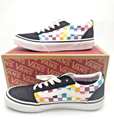 VANS Kid’s WARD Party Check/Multi SKATEBOARDING Shoes Sneakers- Sz 3/34