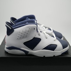 Jordan 6 Retro TD Midnight Navy White Varsity Red DV3606-164 Toddler Size 10C